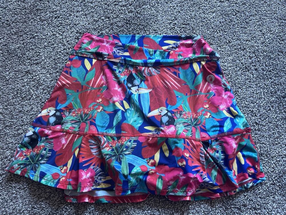 Dona Jo Size 1 (small) Tropical Print Athletic Skort Excellent Condition D5